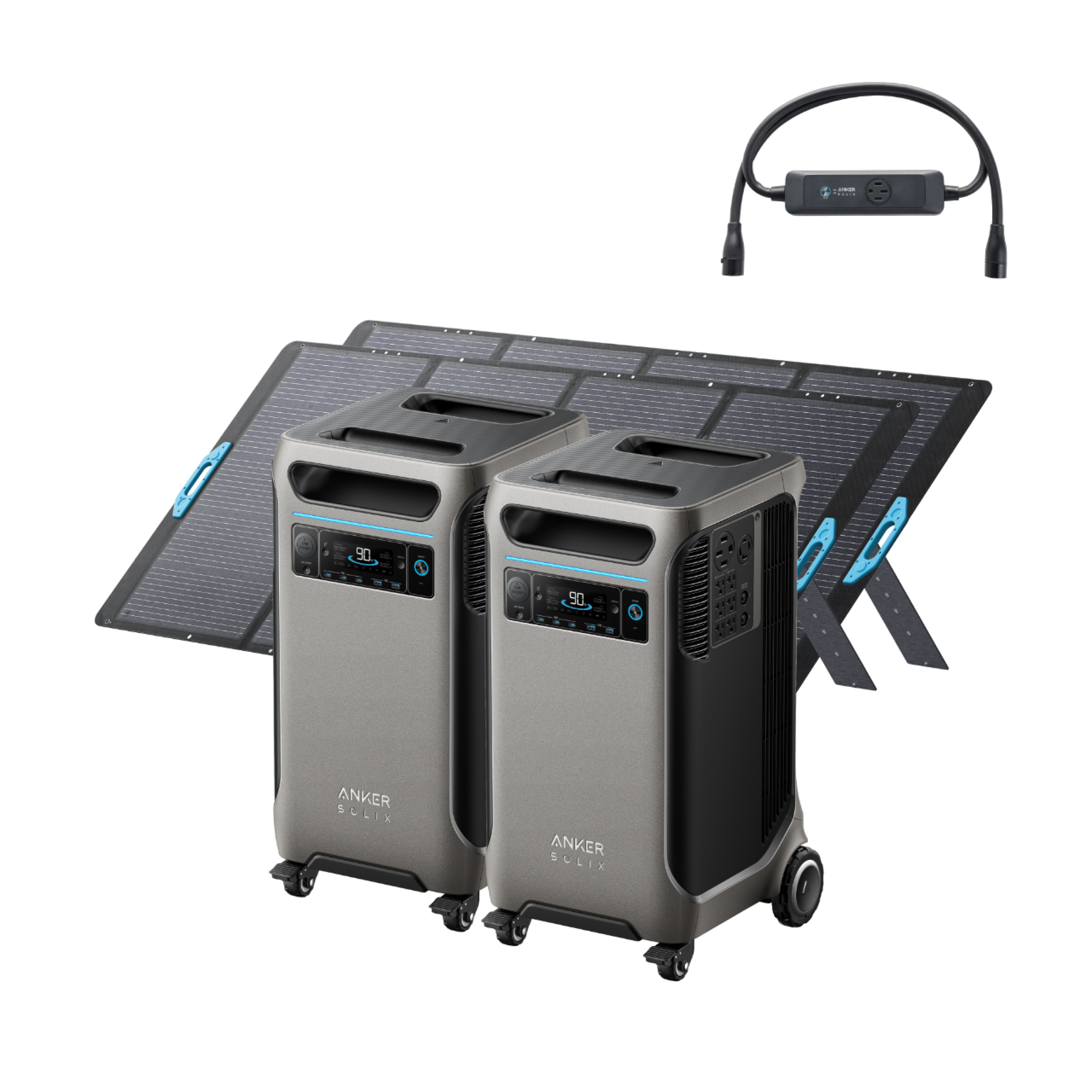 Anker Solix F3800*2+Double Power Hub+2 *440W Rigid Solar Panels + FREE Protective Cover