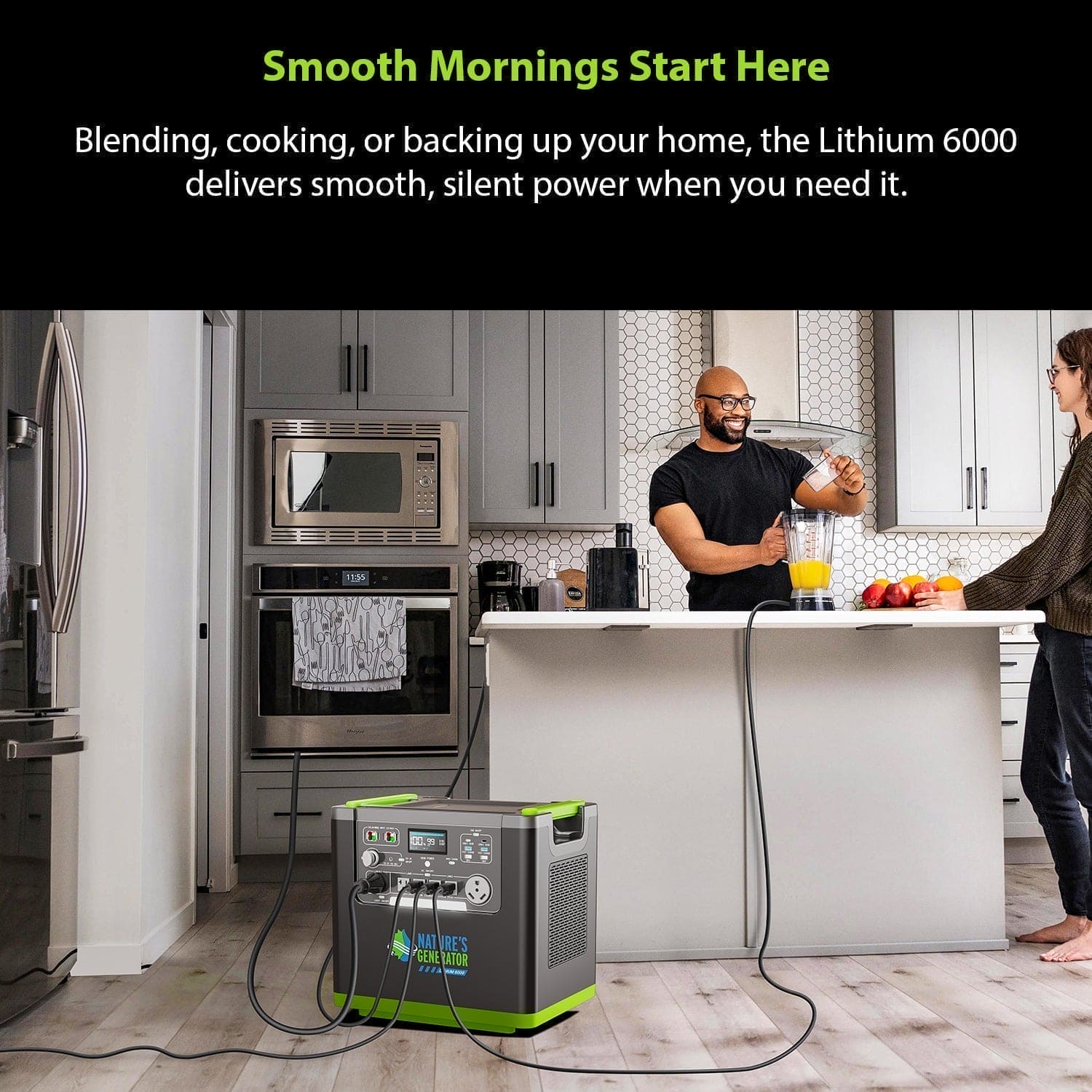 Nature's Generator Lithium 6000 and Transfer Switch