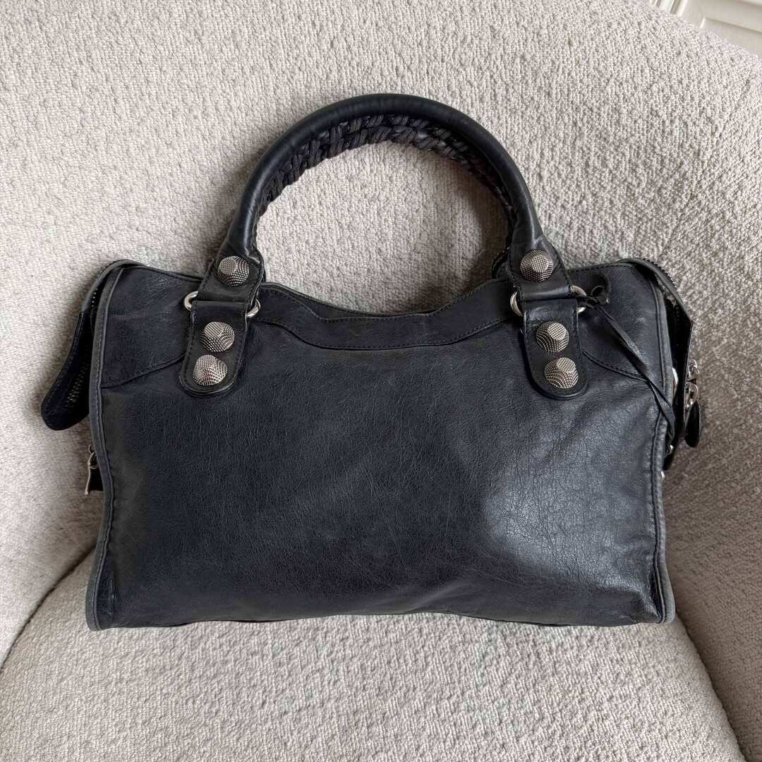 2010 Balenciaga The Giant City 21 Leather Black Bag