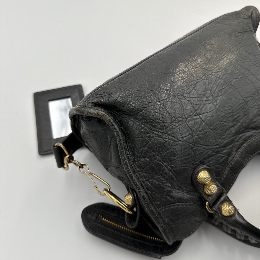 2015 Balenciaga The Mini City Leather Grey Bag