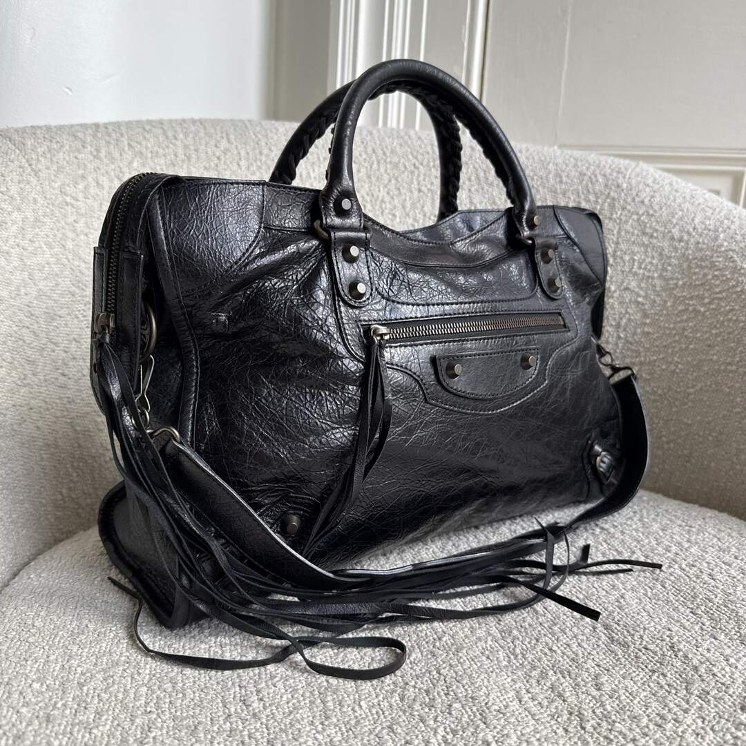 2012 Balenciaga The City Leather Black Bag