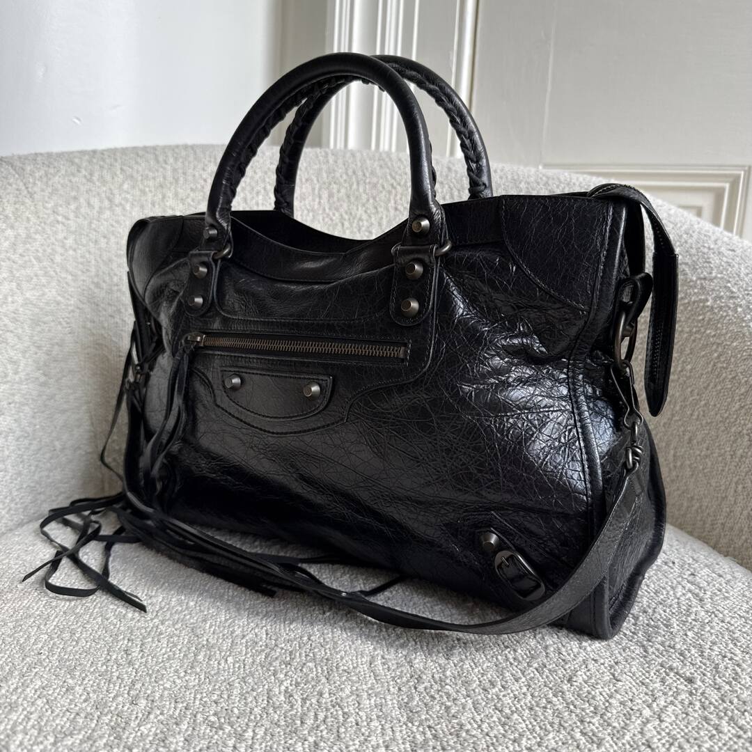 2012 Balenciaga The City Leather Black Bag