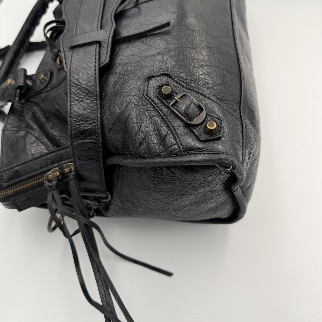 2012 Balenciaga The Giant City Leather Black Bag