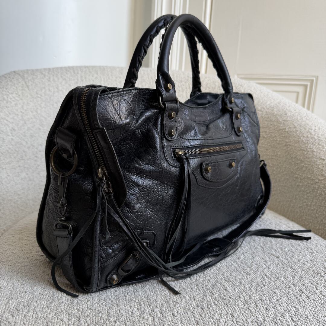 2012 Balenciaga The Giant City Leather Black Bag