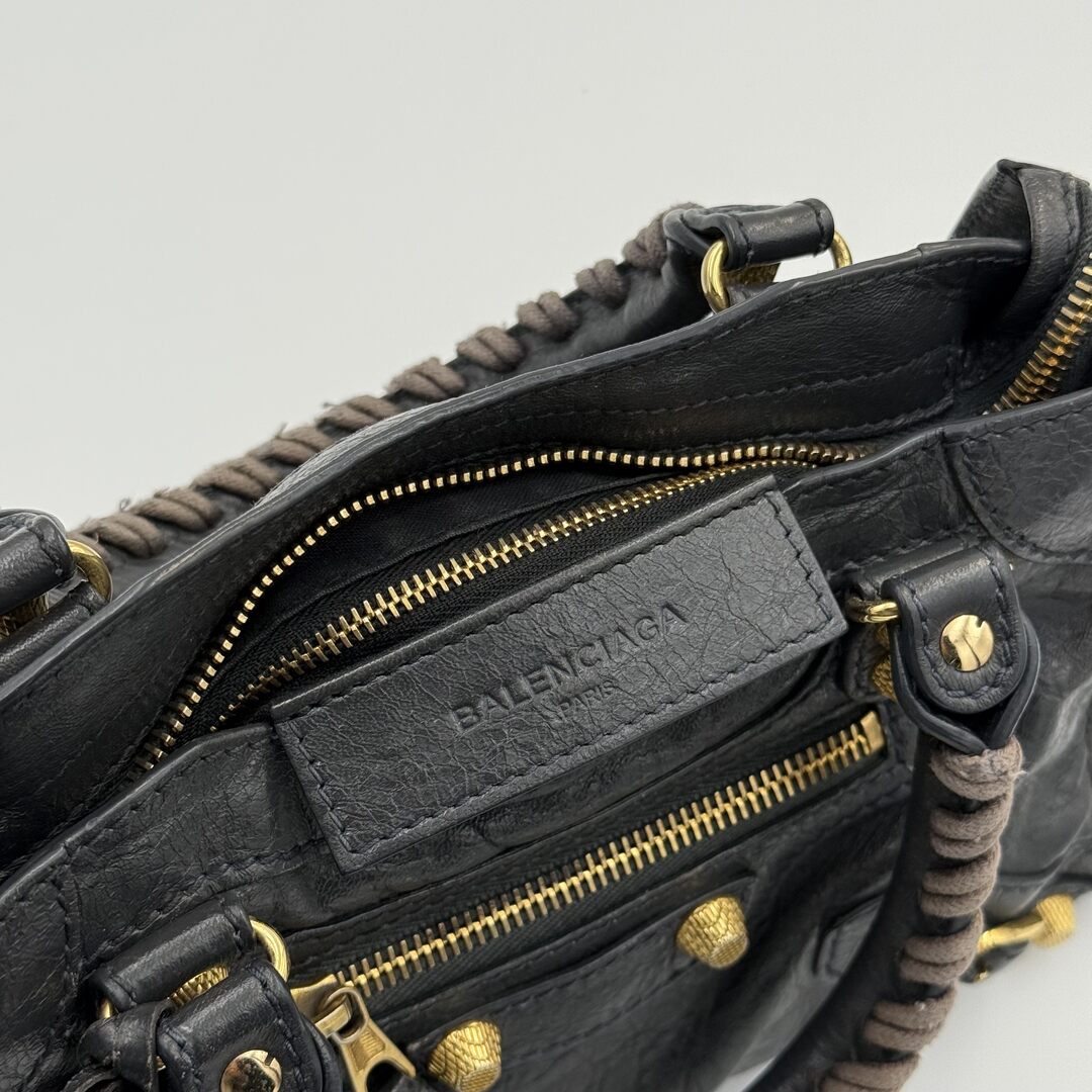 2016 Balenciaga The Mini City Leather Black Bag