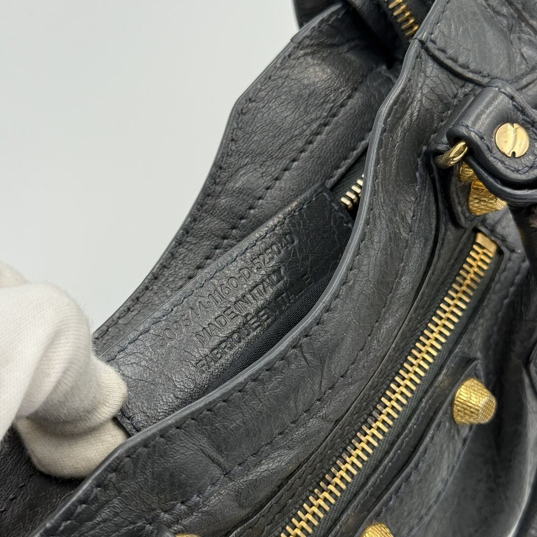 2016 Balenciaga The Mini City Leather Black Bag