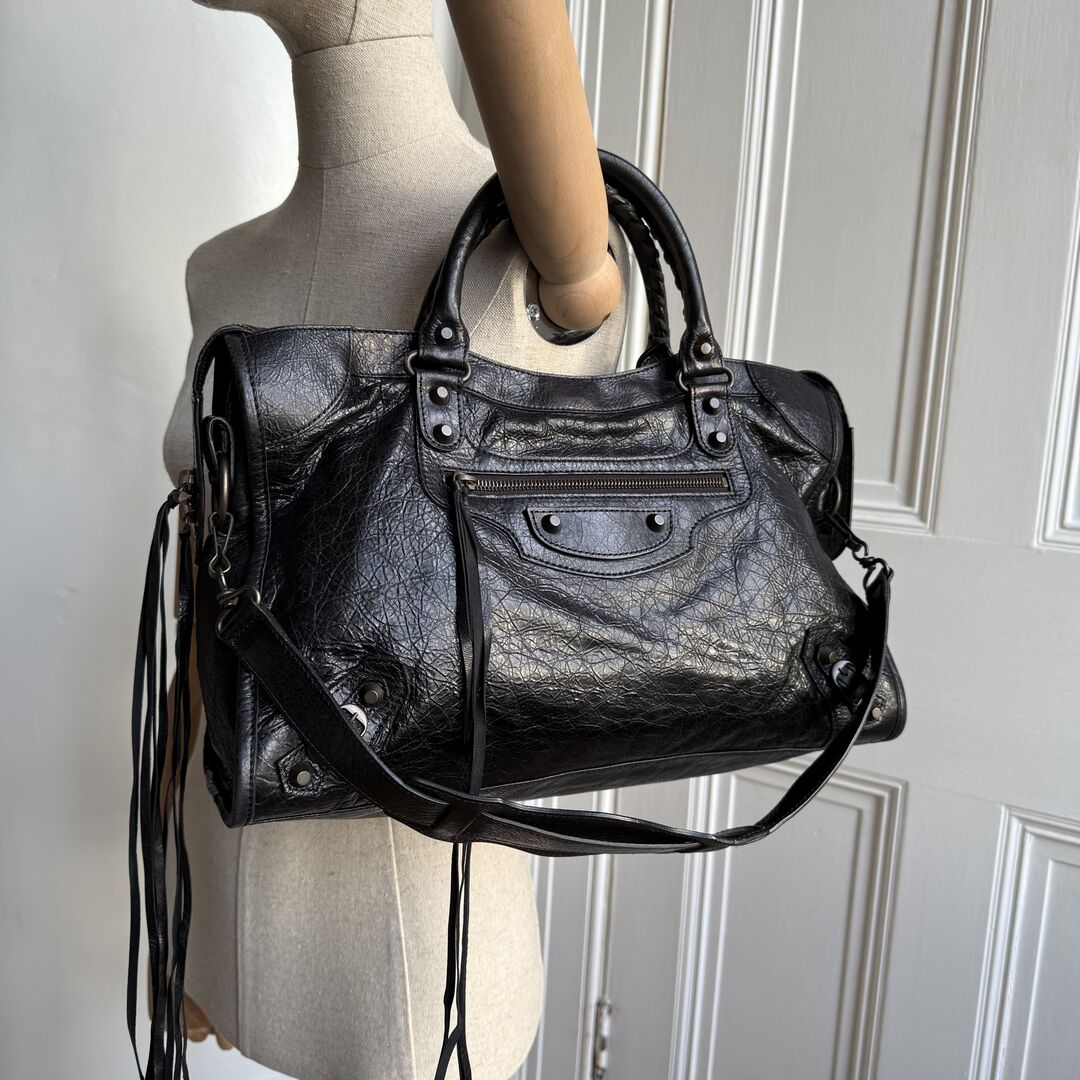 2012 Balenciaga The City Leather Black Bag