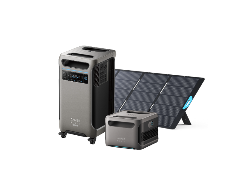 Anker SOLIX F3800 Plus Portable Power Station, 3840Wh + Expansion Battery + 400W Solar Panel + FREE Protective Cover
