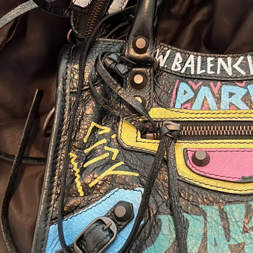 NWT Balenciaga Mini City Graffiti