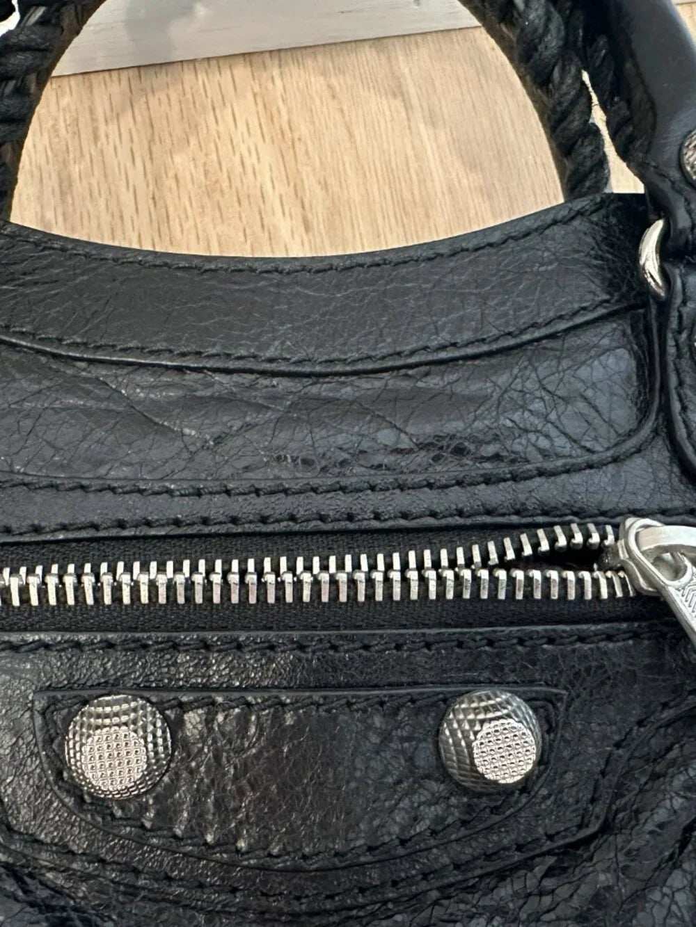 Balenciaga Giant 12 Mini City Bag Black Lambskin Silver Hardware Crossbody