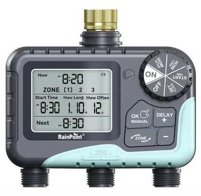 RainPoint 3 Zone Sprinkler Timer with ABS Inlet