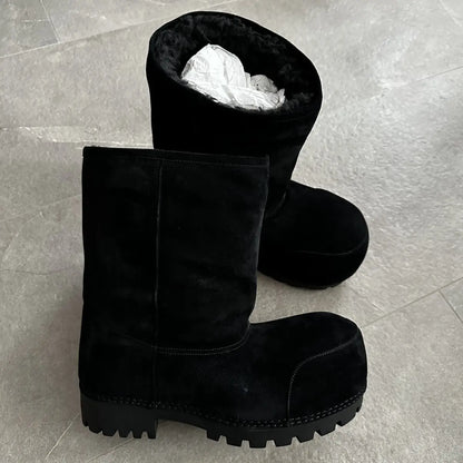 Balenciaga Alaska Black Suede Mid Boots