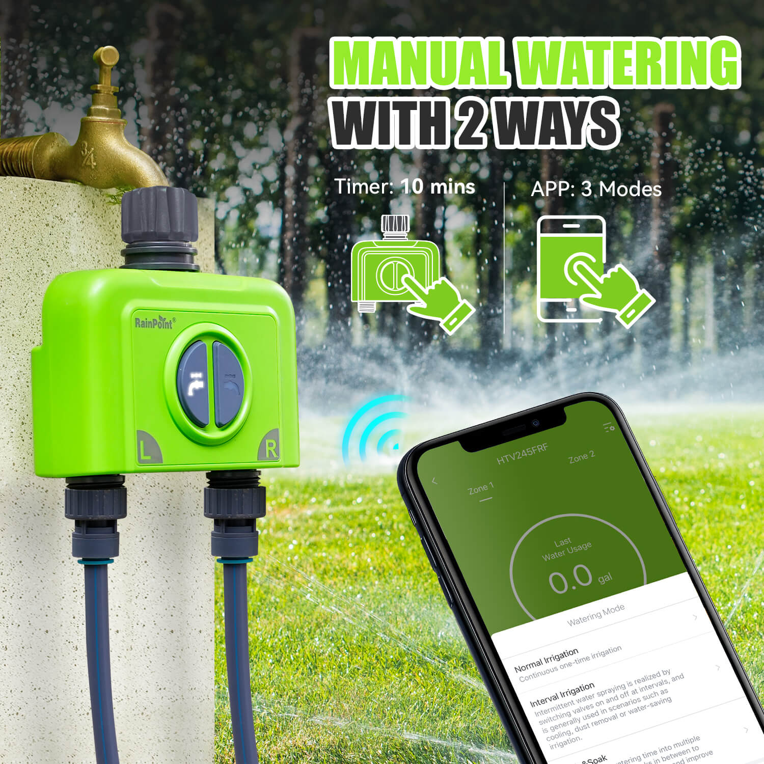 Rainpoint 2-ZONE WIFI HOSE TIMER WITH GATEWAY