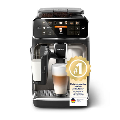 Philips Series 5500 Fully Automatic Latte Go Espresso Machine, SilentBrew Technology, Quick Start. Aromatic Coffee from Freshly Ground Beans, 20 Hot and Iced Drinks, Grey (EP5544/50)