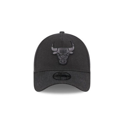 Chicago Bulls Logo Essentials Black 9FORTY A-Frame Snapback Hat