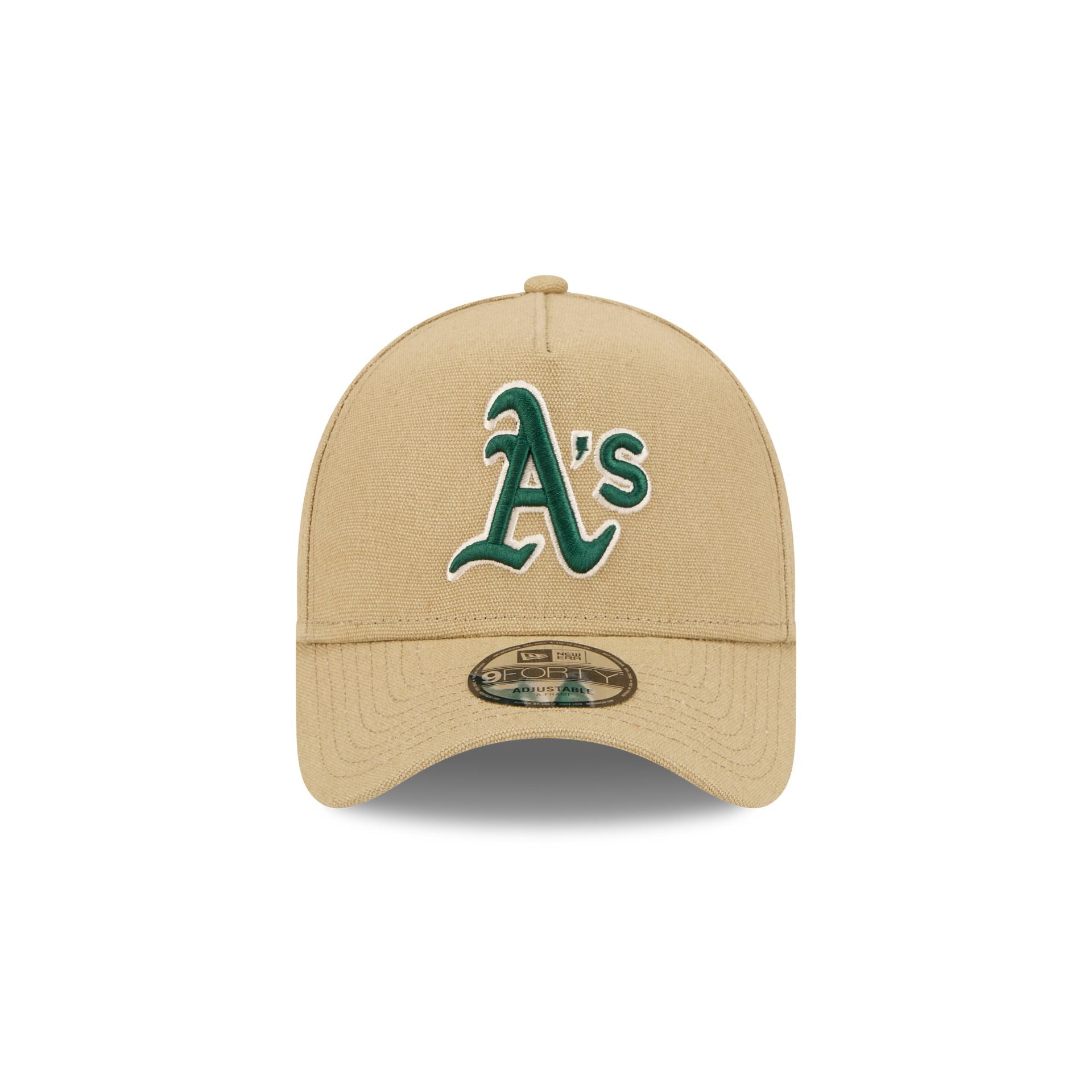 Athletics Logo Essentials Khaki 9FORTY A-Frame Snapback Hat