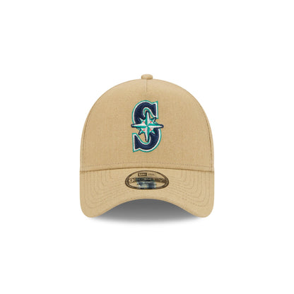 Seattle Mariners Logo Essentials Khaki 9FORTY A-Frame Snapback Hat