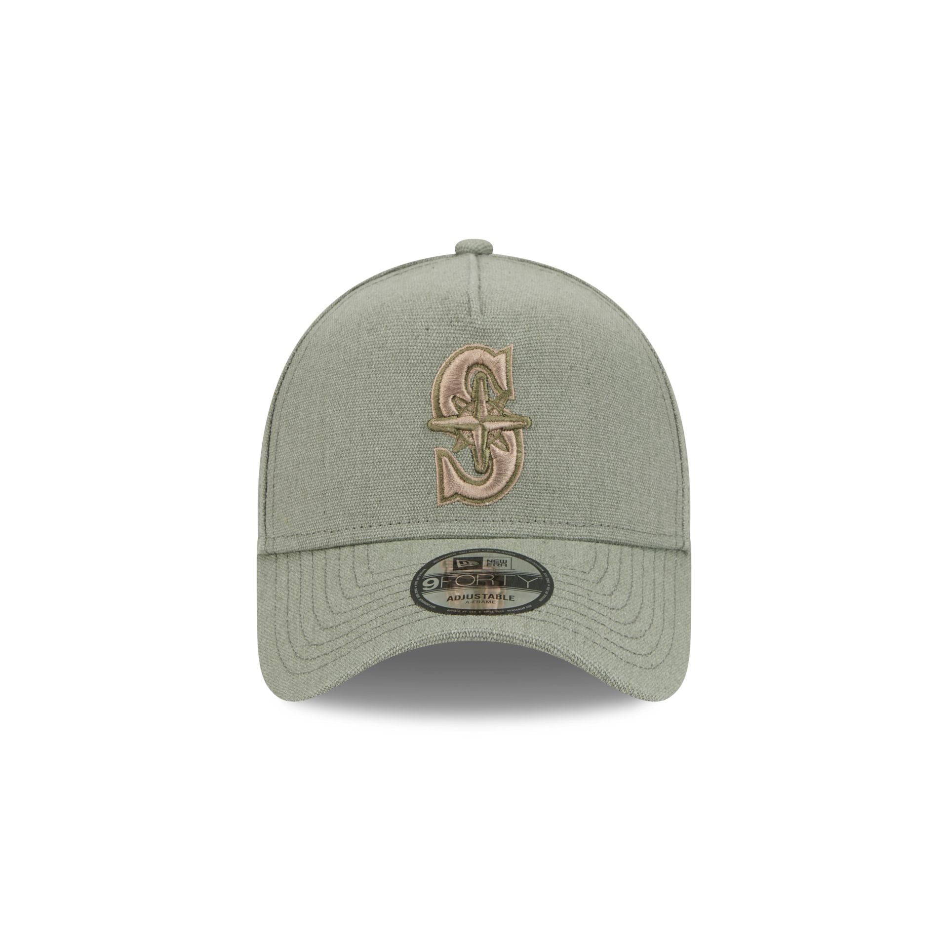 Seattle Mariners Logo Essentials Olive 9FORTY A-Frame Snapback Hat