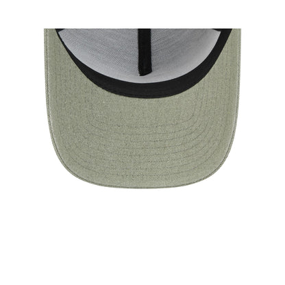 New York Yankees Logo Essentials Olive 9FORTY A-Frame Snapback Hat