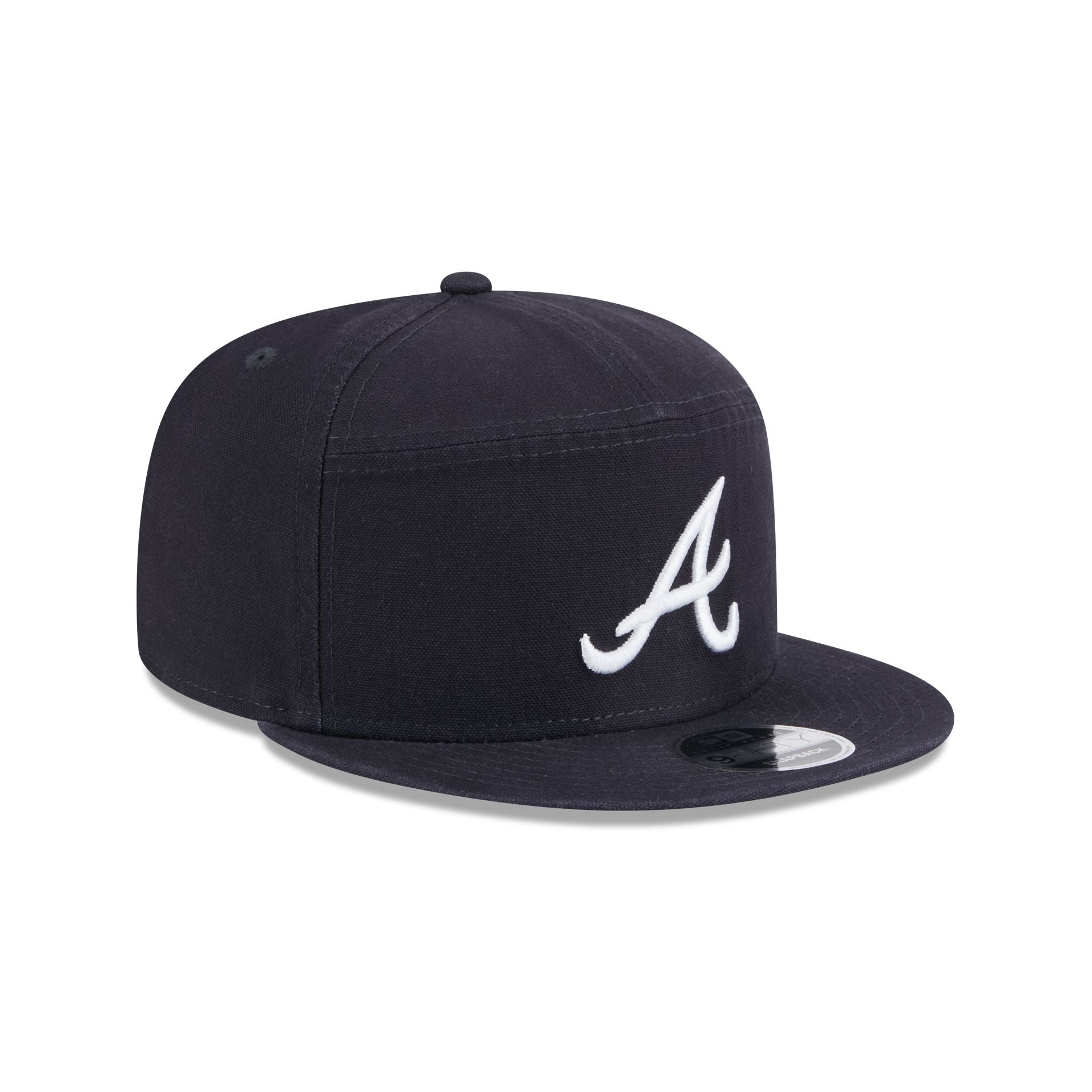 Atlanta Braves Cotton Canvas Split Panel 9FIFTY Trucker Hat