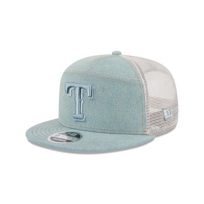 Texas Rangers Denim Split Panel 9FIFTY Trucker Hat
