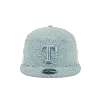 Texas Rangers Denim Split Panel 9FIFTY Trucker Hat