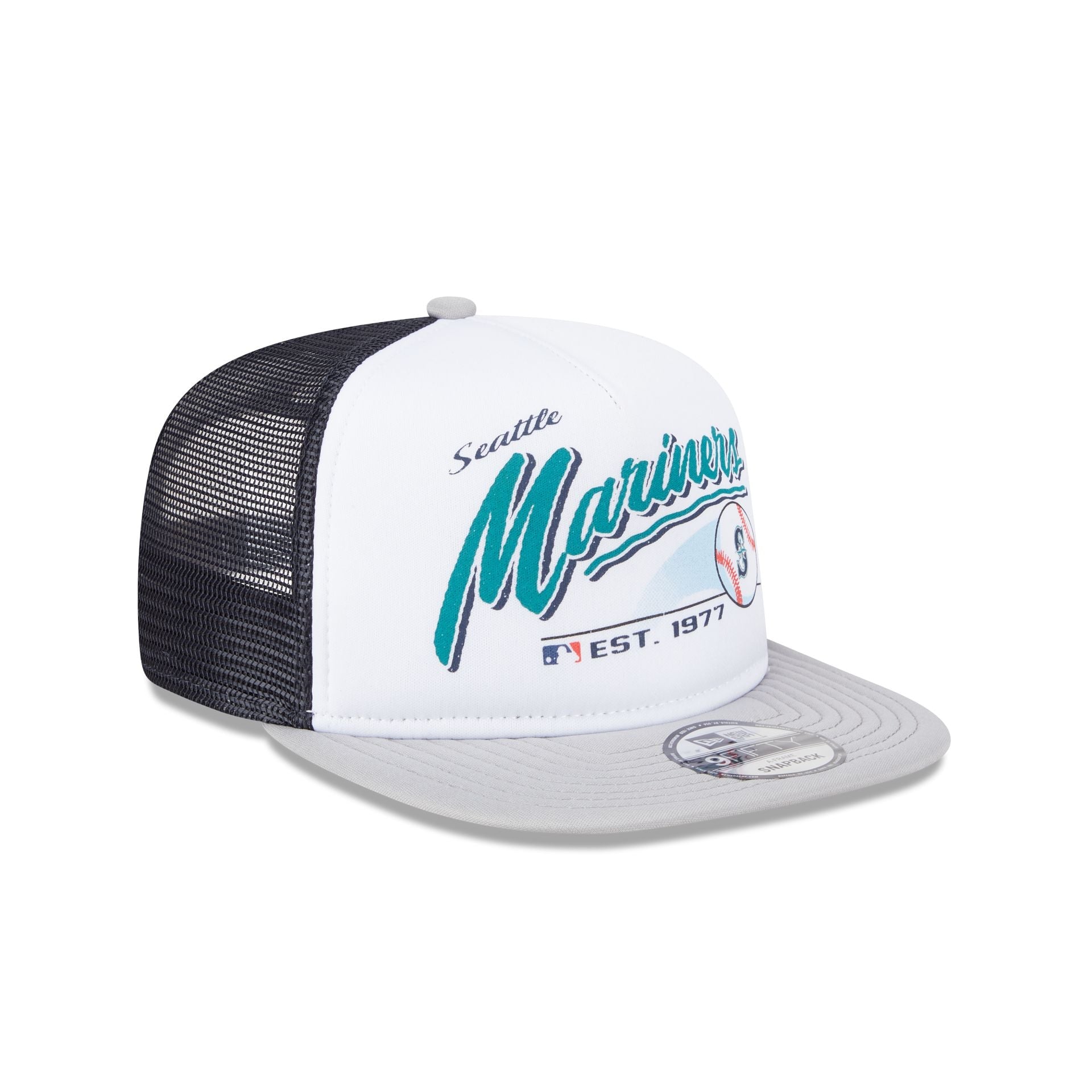 Seattle Mariners Retro Script 9FIFTY A-Frame Trucker Hat