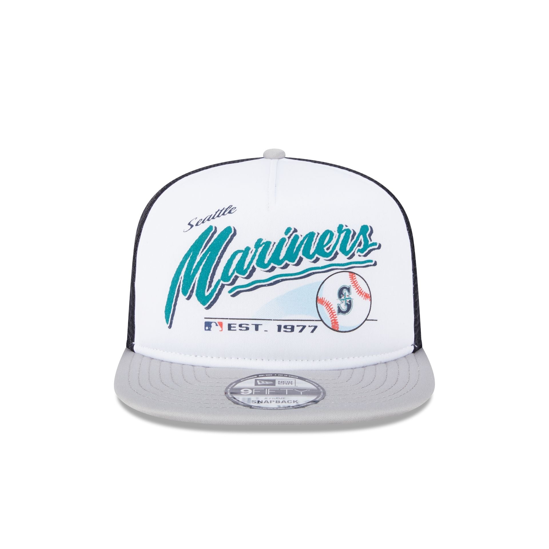 Seattle Mariners Retro Script 9FIFTY A-Frame Trucker Hat