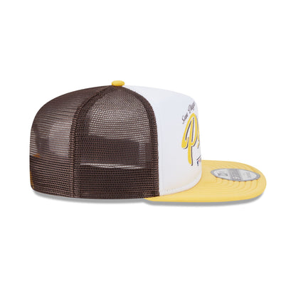San Diego Padres Retro Script 9FIFTY A-Frame Trucker Hat