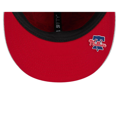 Philadelphia Phillies 2025 Clubhouse Gray 59FIFTY Fitted Hat