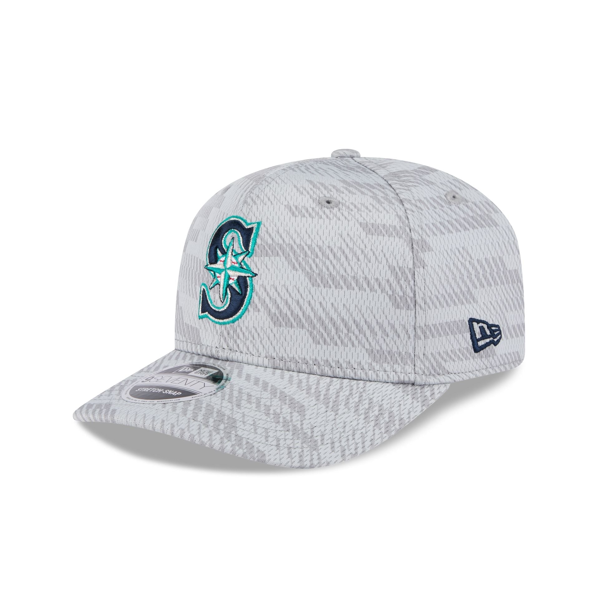 Seattle Mariners 2025 Clubhouse Gray 9SEVENTY Stretch-Snap Hat