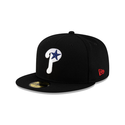Philadelphia Phillies 2025 Clubhouse Alt Black 59FIFTY Fitted Hat