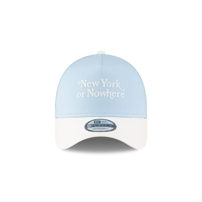 New York or Nowhere x New York Yankees Blue Wordmark 9FORTY A-Frame Snapback Hat