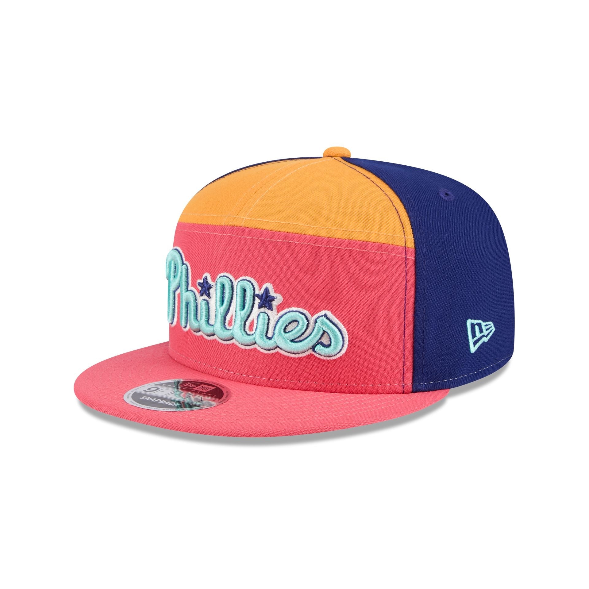 Philadelphia Phillies Coral Split Panel 9FIFTY Snapback Hat