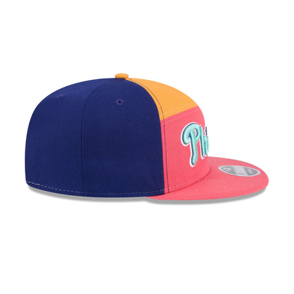 Philadelphia Phillies Coral Split Panel 9FIFTY Snapback Hat