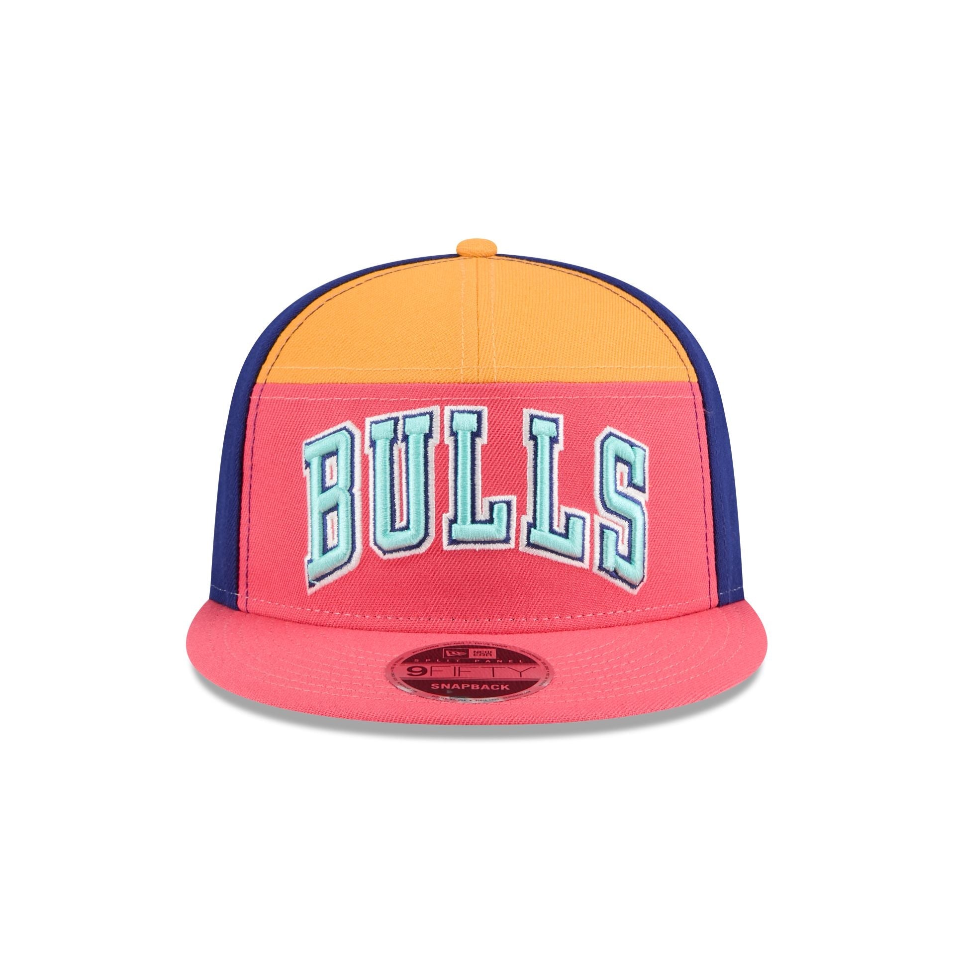 Chicago Bulls Coral Split Panel 9FIFTY Snapback Hat