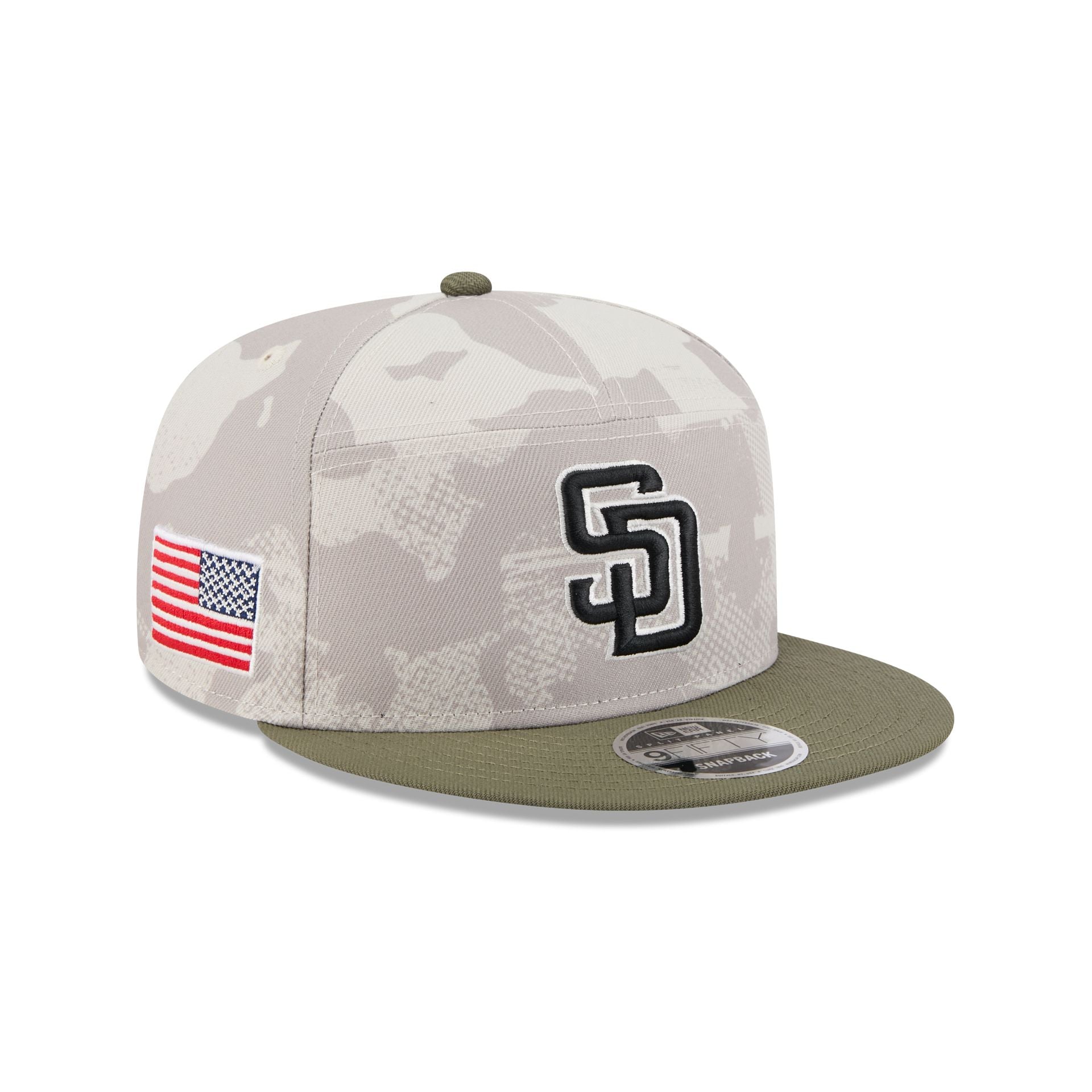 San Diego Padres Armed Forces Day 2025 Split Panel 9FIFTY Snapback Hat