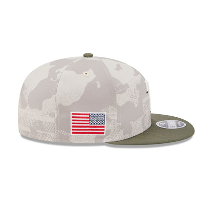 Texas Rangers Armed Forces Day 2025 Split Panel 9FIFTY Snapback Hat