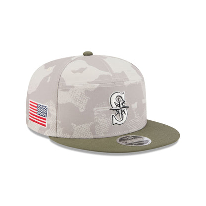 Seattle Mariners Armed Forces Day 2025 Split Panel 9FIFTY Snapback Hat