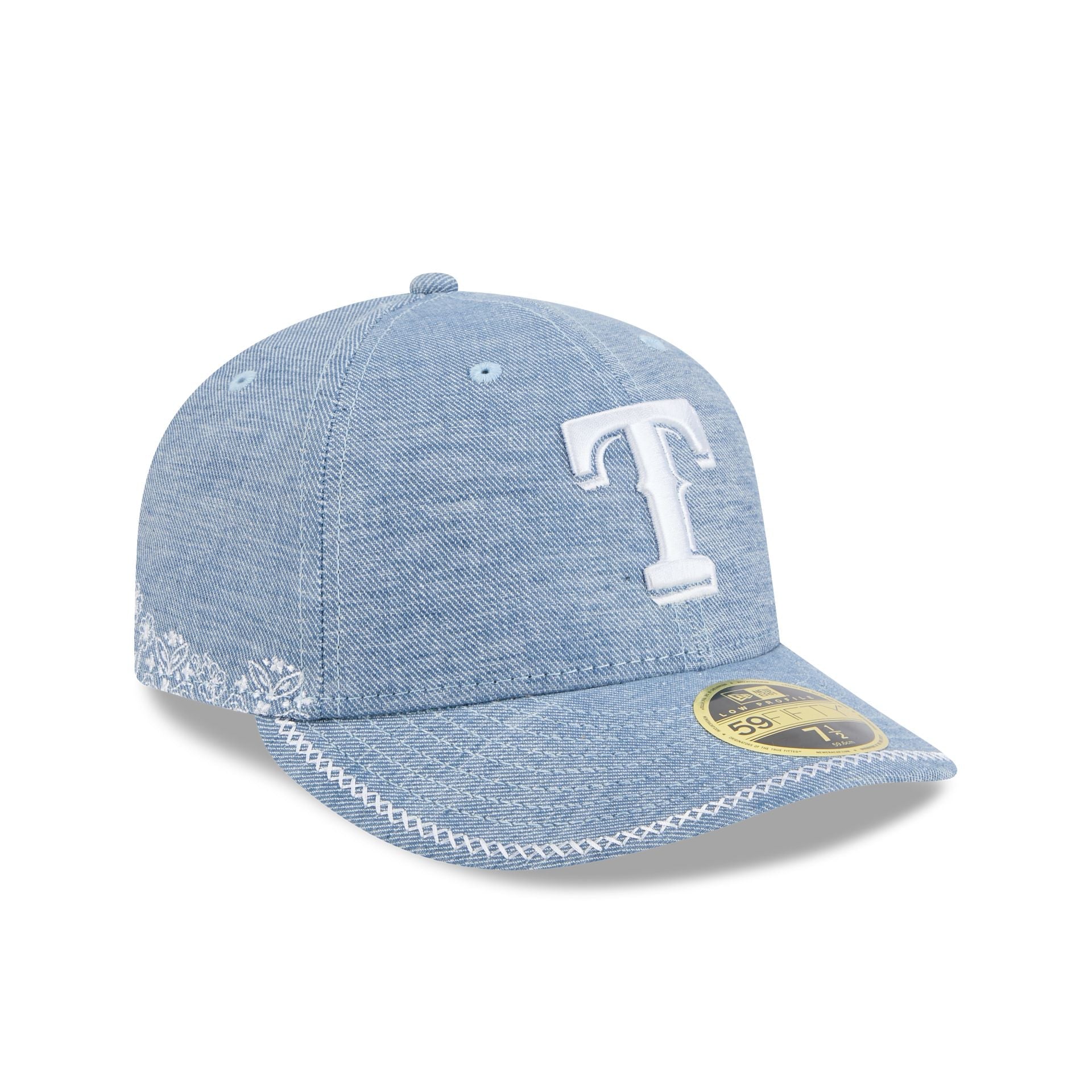 Texas Rangers Hand Stitched Chambray Low Profile 59FIFTY Fitted Hat