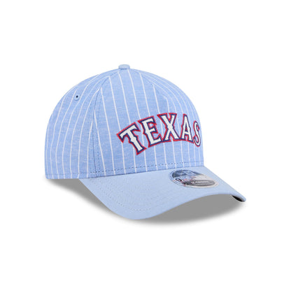Texas Rangers Pinstripe Linen 9FORTY M-Crown A-Frame Snapback Hat