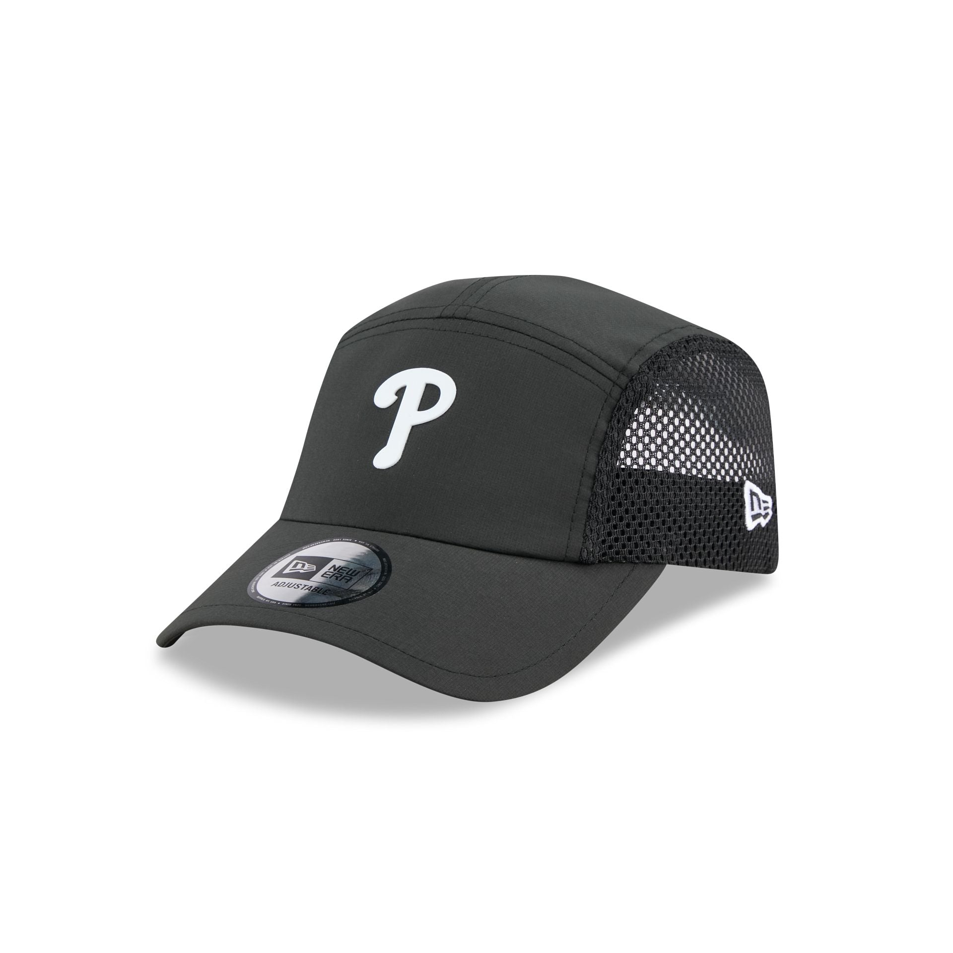 Philadelphia Phillies Black Poly Runner Adjustable Hat