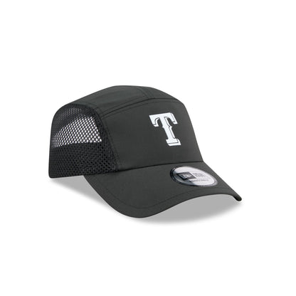 Texas Rangers Black Poly Runner Adjustable Hat