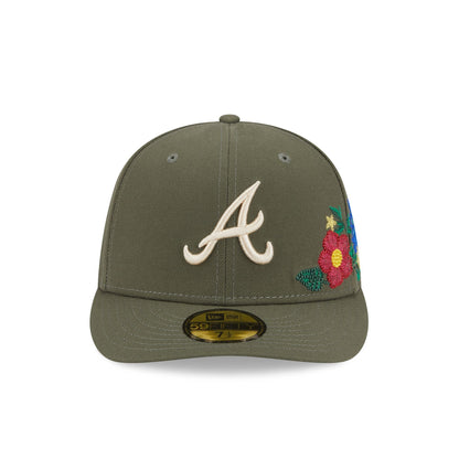 Atlanta Braves Tonal Florals Olive 59FIFTY Fitted Hat