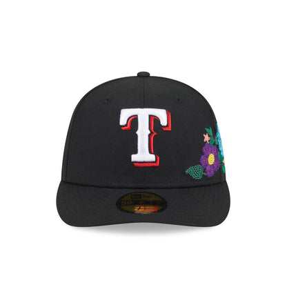 Texas Rangers Tonal Florals Black 59FIFTY Fitted Hat