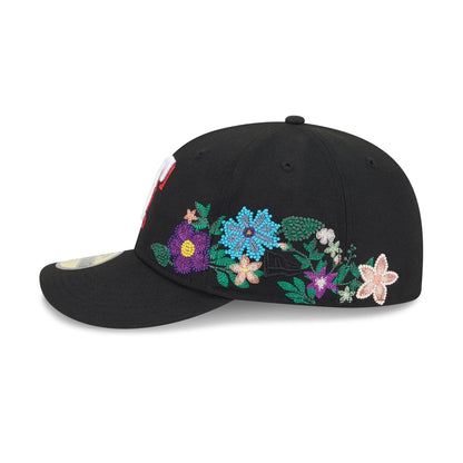 Texas Rangers Tonal Florals Black 59FIFTY Fitted Hat