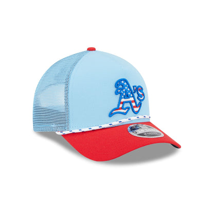 Athletics Independence Day 2025 9FORTY M-Crown A-Frame Trucker Hat