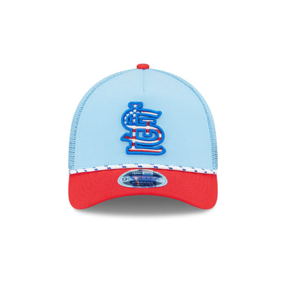 St. Louis Cardinals Independence Day 2025 9FORTY M-Crown A-Frame Trucker Hat