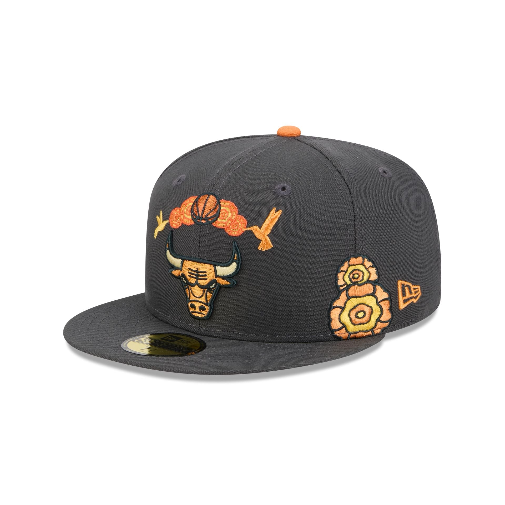 Chicago Bulls Day of the Dead Graphite 59FIFTY Fitted Hat