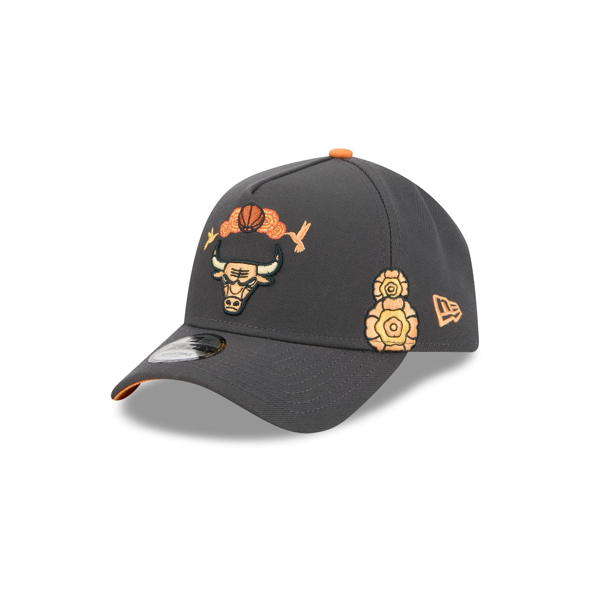 Chicago Bulls Day of the Dead Graphite 9FORTY A-Frame Snapback Hat